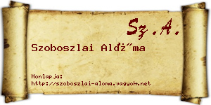 Szoboszlai Alóma névjegykártya